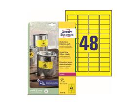 Kleebisetikett polüesterkilest ilmastikukindel AVERY Zweckform 45,7x21,2mm 20 lehte kollane (L6103-20)
