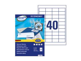 Kleebisetikett AVERY Economy 48,5x25,4mm 40 lehel 100 lehte