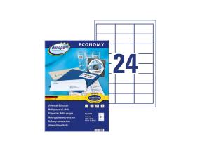 Kleebisetikett AVERY Economy 64,6x33,8mm 24 lehel 100 lehte