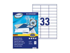 Kleebisetikett AVERY Economy 70x25,4mm 33 lehel 100 lehte