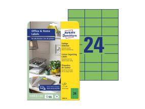 Kleebisetikett AVERY Zweckform 70x37mm 10 lehte roheline (3450-10)
