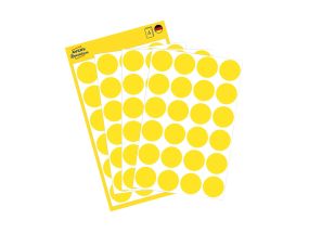 Sticker label AVERY Zweckform Q18mm yellow 96pcs (3007)