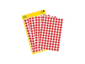 Adhesive label AVERY Zweckform Q8mm red 416 pcs (3010)