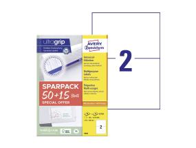 Kleebisetikett AVERY Zweckform Ultragrip 210x148mm 50+15 lehte (6604)