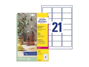 Наклейка-этикетка из прозрачной полиэфирной пленки AVERY ZWECKFORM 635х381мм 25 листов (L7782-25)