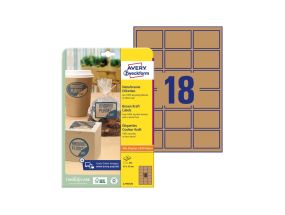 Sticker label ecological AVERY Zweckform 62x42mm 25 sheets brown (L7110-25)