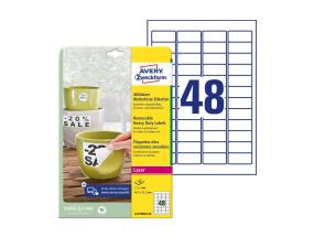 Kleebisetikett polüesterkilest ilmastikukindel AVERY ZWECKFORM 45,7x21,2mm 20 lehte eemaldatava liimiga  (L4778REV-20)