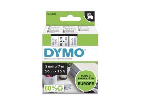 Adhesive tape/marking tape DYMO 40910 9mm x 7m black letter/transparent