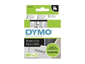 Tape DYMO D1 45010 12mm x 7m black/clear