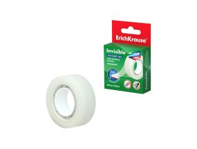 Stationery tape ErichKrause Invisible, transparent with matte surface, 18mmx20m (box 1 pcs)