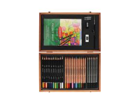 Kunstikomplekt DERWENT Academy puidust karbis