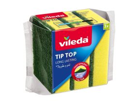 Губка для мытья посуды VILEDA 401 TIP-TOP в упаковке 3 шт.