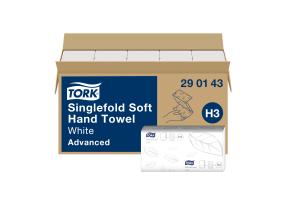 Lehträtik 2-kihiline TORK Soft Singlefold Advanced H3 23x22,6cm 250 lehte (290143)