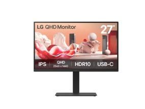 LCD Monitor LG 27BA75QB-B 27" Panel IPS 2560x1440 16:9 100Hz Matte Speakers Swivel Pivot Height...