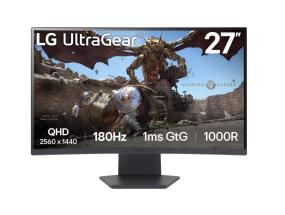 LCD Monitor LG 27GS60QC-B 27" Gaming/Curved Panel VA 2560x1440 16:9 180 Hz Matte 1 ms Tilt Colour...