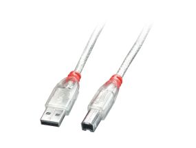 CABLE USB2 A-B 0.2M/TRANSPARENT 41750 LINDY