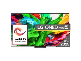 TV Set LG 86" 4K/Smart 3840x2160 Wireless LAN Bluetooth webOS Black 86QNED86A3A