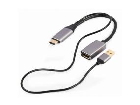 I/O ADAPTER HDMI TO DP/BLACK A-HDMIM-DPF-02 GEMBIRD