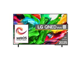 TV Set LG 86" 4K/Smart 3840x2160 Wireless LAN Bluetooth webOS Black 86QNED85A3C
