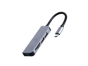 I/O HUB USB-C 3PORT+CR/UHB-CM-CRU3P1U2P2-01 GEMBIRD