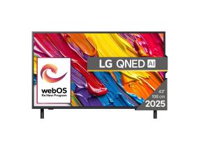 TV Set LG 43" 4K/Smart 3840x2160 Wireless LAN Bluetooth webOS Black 43QNED82A3B