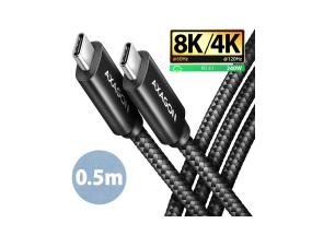 CABLE USB-C TO USB-C 0.5M 240W/8K BLACK BUCM4X-CM05AB AXAGON