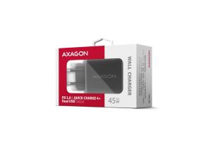 MOBILE CHARGER WALL USB 45W/GAN 2PORT ACU-PQ45 AXAGON