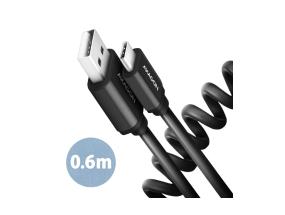 CABLE USB-C TO USB2.0 0.6M/TWISTER BLK BUCM-AM10TB AXAGON