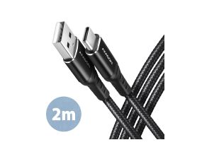 CABLE USB-C TO USB2.0 2M/BLACK BUCM-AM20AB AXAGON