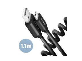 CABLE USB-C TO USB2.0 1.1M/TWISTER BLK BUCM-AM20TB AXAGON