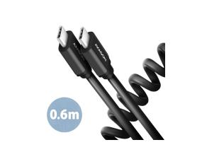 CABLE USB-C TO USB-C 0.6M 60W/TWISTER BLK BUCM-CM10TB AXAGON