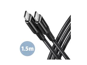 CABLE USB-C TO USB-C 1.5M 60W/HQ BLACK BUCM-CM15AB AXAGON