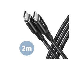 CABLE USB-C TO USB-C 2M 60W/HQ BLACK BUCM-CM20AB AXAGON