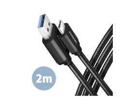 CABLE USB-C TO USB3.2 2M/BLACK BUCM3-AM20AB AXAGON