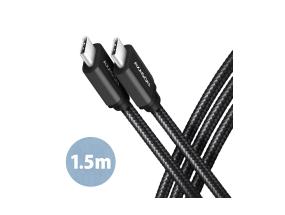 CABLE USB-C TO USB-C 1.5M 60W/BLACK BUCM3-CM15AB AXAGON