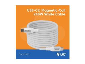 CABLE USB-C TO USB-C 2M/MAGNETIC WHITE CAC-3032 CLUB3D