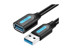 CABLE USB3.0 MALE TO FEMALE/0.5M BLACK CBHBD VENTION
