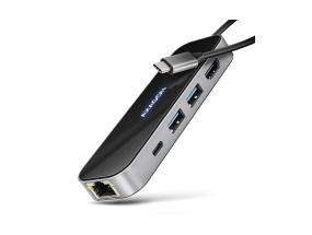 I/O HUB USB-C 6IN1/GLASS 0.2M HMC-6GLN AXAGON