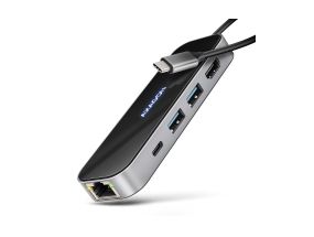 I/O HUB USB-C 6IN1/GLASS 0.2M HMC-6GLN AXAGON