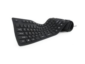 KEYBOARD FLEXIBLE USB ENG/BLACK KB-109F-B GEMBIRD