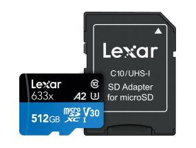 MEMORY MICRO SDXC 512GB UHS-I/W/ADAPTER LSDMI512BB633A LEXAR
