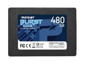 SSD PATRIOT Burst Elite 480GB SATA 3.0 3D NAND Write speed 320 MBytes/sec Read speed 450 MBytes...