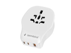 POWER ADAPTER TRAVEL 20W/WHITE TPA-1A2C20-02-W GEMBIRD