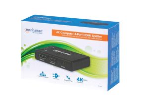 MH 4K Compact 4-Port HDMI Splitter black