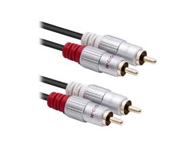 QOLTEC 52338 Cable 2xRCA male 3m Black