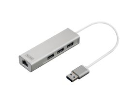 DIGITUS USB3.0 3-Port HUB&amp;GLAN Adapter