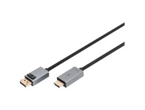 DIGITUS DP to HDMI Cable with LED 4K 1m