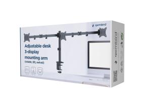 GEMBIRD Adjustable desk 3-display mount
