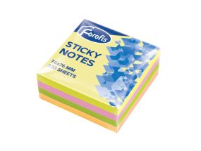 Märkmekuup 75x75mm FORPUS Sticky Notes neoon värvid