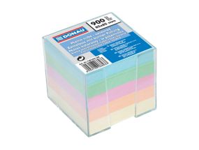 Notecube, 83x83x75 mm, with holder, DONAU, colorued